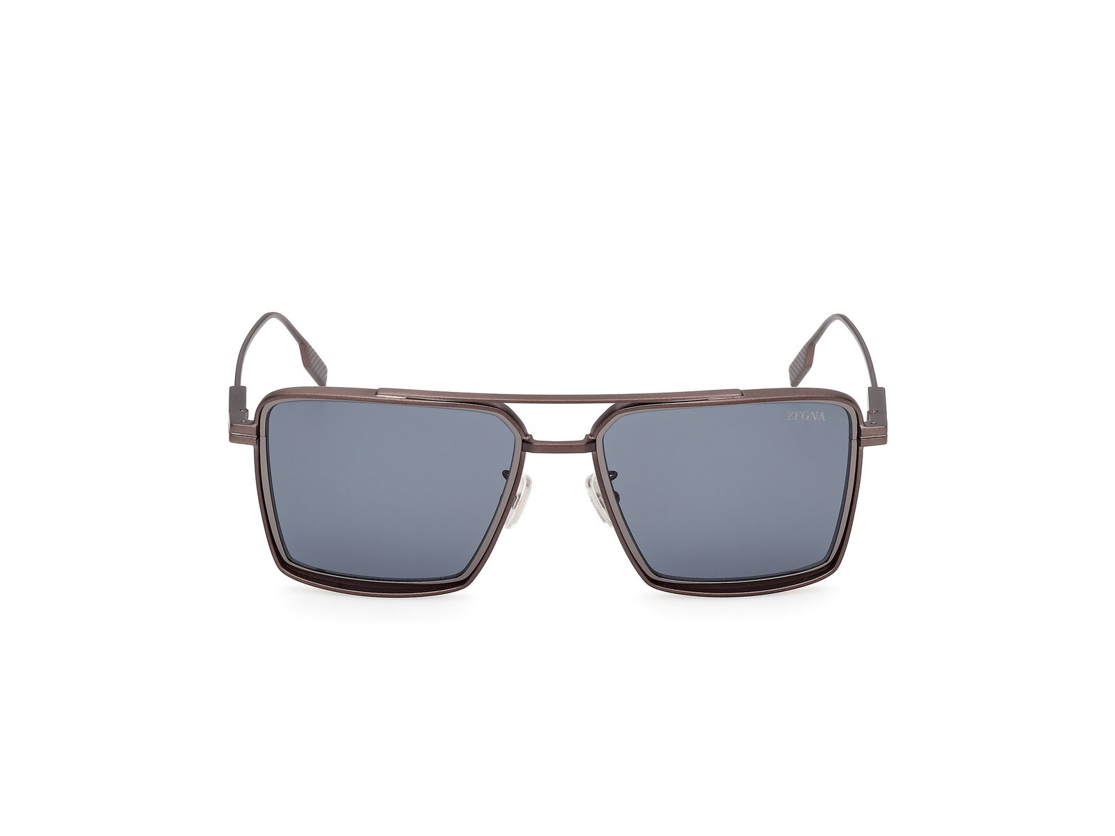 Das Bild zeigt die Zegna Sonnenbrille 0257 in matt dunkel bronze von vorne.